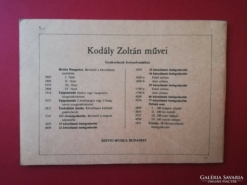 Zoltán Kodály: 333 reading exercises