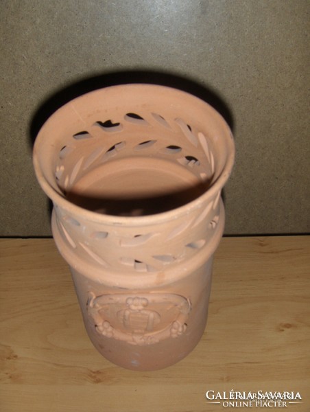 Cserép váza szárazvirágnak, művirágnak - magassága  21,5 cm (4/d)