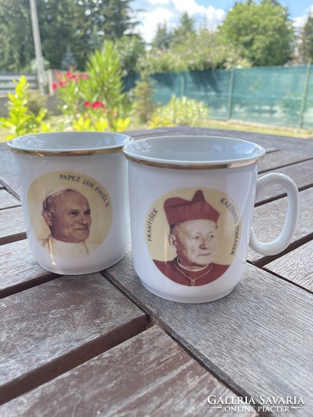 Mug ii. With portraits of Pope János Pál and Cardinal Tomasek Frantisek