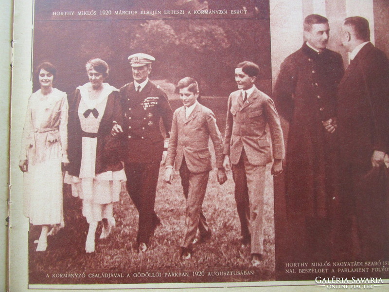 1930 Pesti diary newspaper picture artwork jubilant Miklós Horthy + family social life art