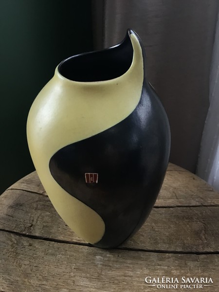 Old fritz van daalen retro ceramic vase 1950