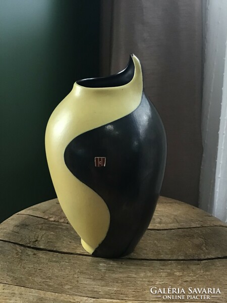 Old fritz van daalen retro ceramic vase 1950