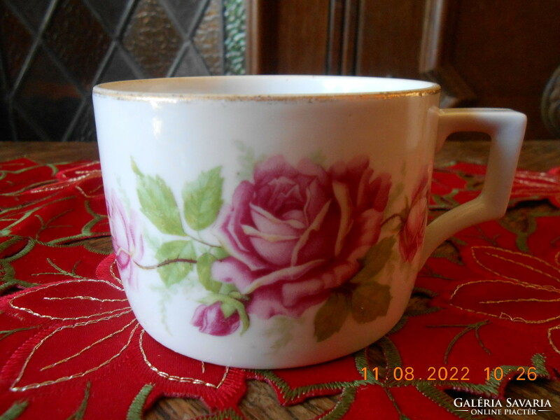 Zsolnay antik, rózsa mintás teás csésze