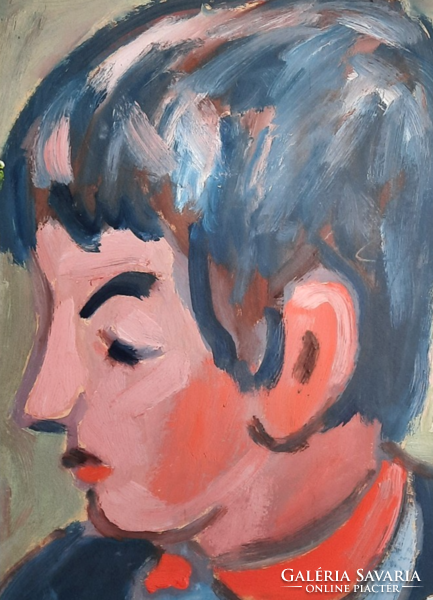 Miklós Cs. Németh (1934-2012): portrait (tempera)