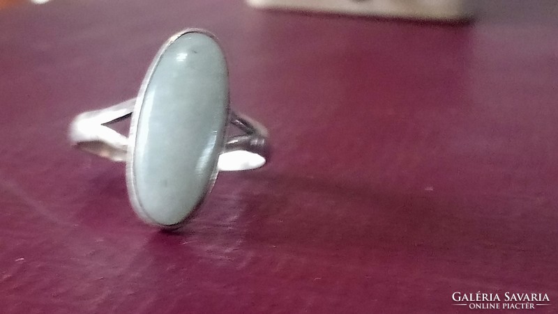 Vintage Sterling Ezüst Gyűrű Moha Opál Kővel Reprezentatív Mutatós Ékszer