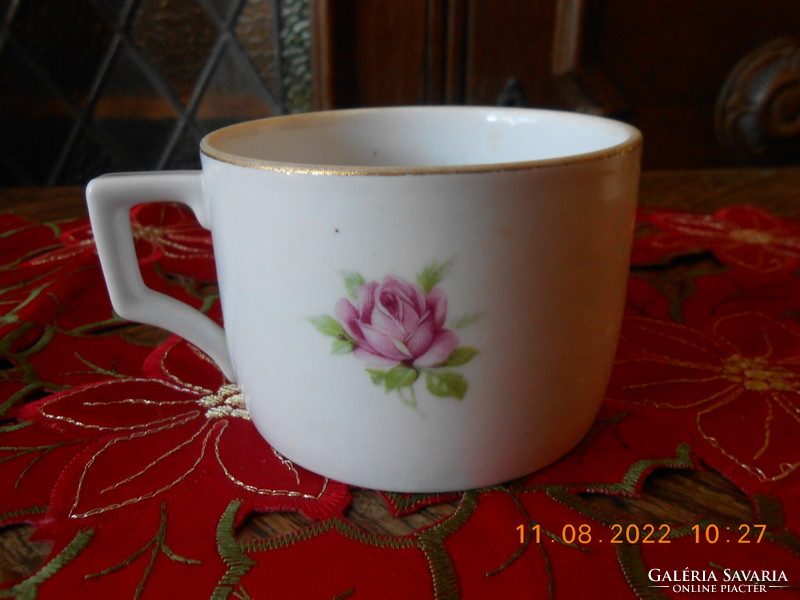 Zsolnay antique tea cup with rose pattern