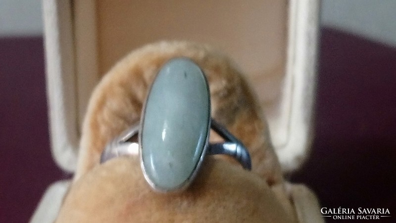 Vintage Sterling Ezüst Gyűrű Moha Opál Kővel Reprezentatív Mutatós Ékszer