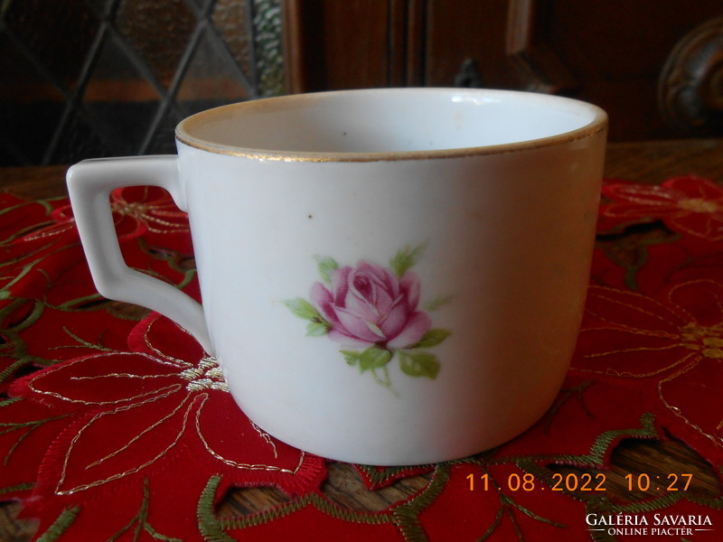 Zsolnay antique tea cup with rose pattern