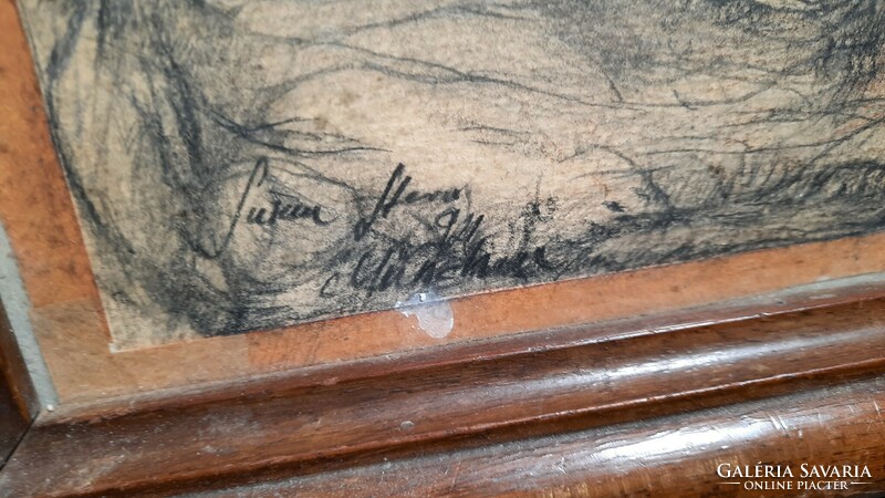 Absztrakt ceruzarajz grafittal - 1921 (kerettel 37x28 cm) azonosítatlan jelzés, "Susan ..." ?