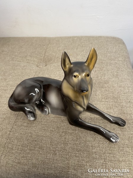 Hollóháza porcelain German shepherd dog a23