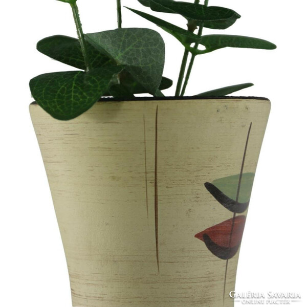 Bay kermaik-mid-century vase with hand-painted pattern-
