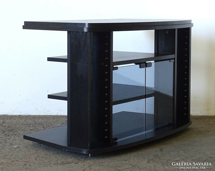 1K280 rotatable black TV stand with cd holder