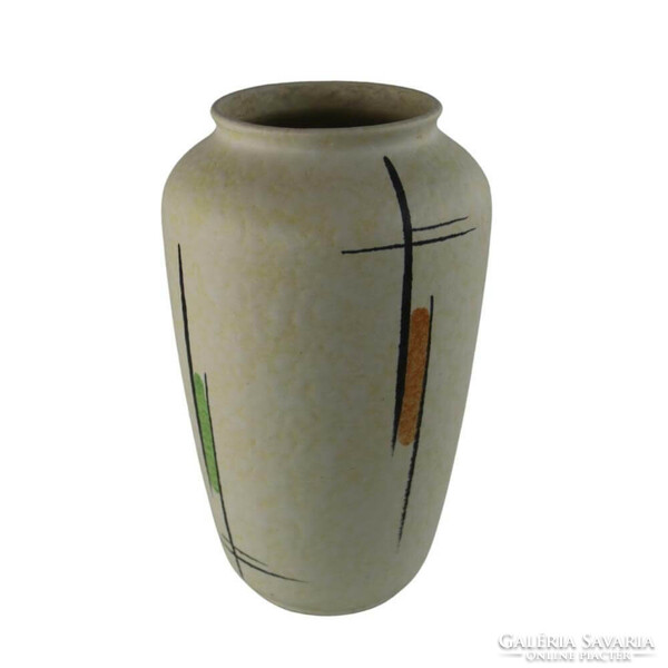 Mid-century vase with hand-painted pattern
