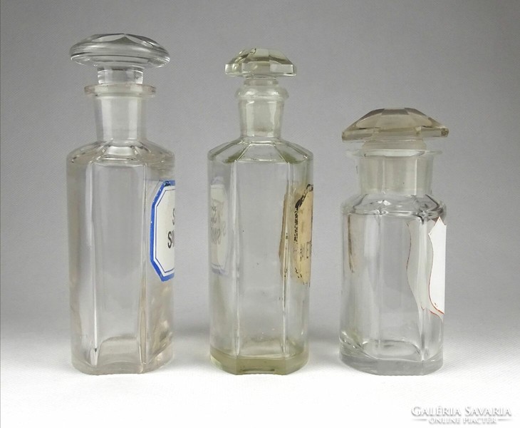1I611 old pharmacy apothecary bottle 3 pieces