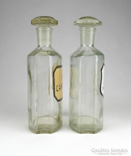 1I613 pair of old pharmacy apothecary bottles 17.5 Cm