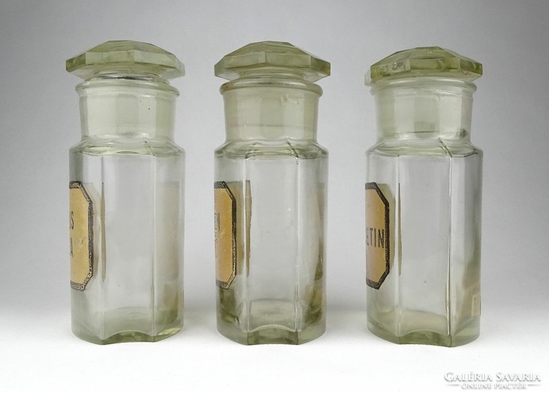 1I648 old pharmacy apothecary bottle 3 pieces