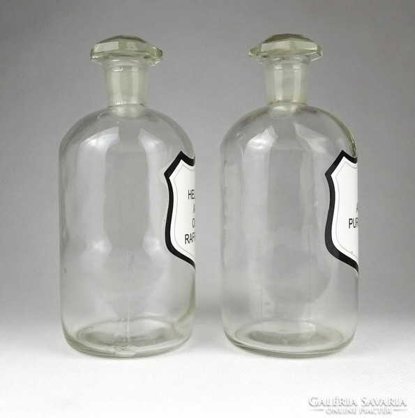 1I631 pair of old pharmacy apothecary bottles 18.5 Cm
