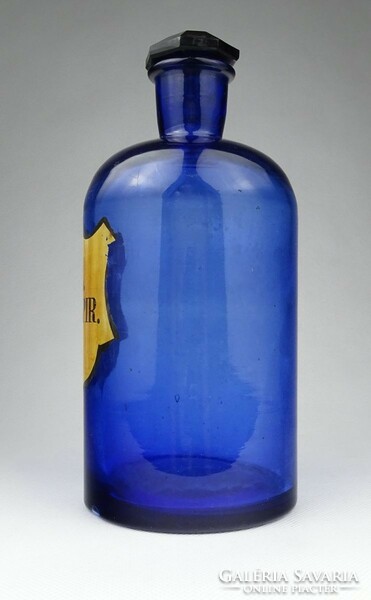 1I617 old blue pharmacy apothecary bottle sol. Jodi spir.