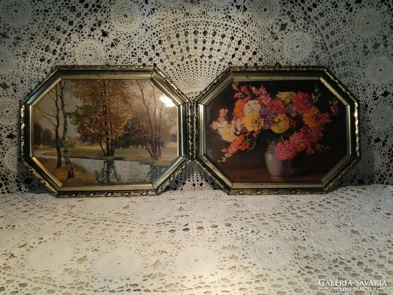 Retro pictures....In an octagonal copper frame.