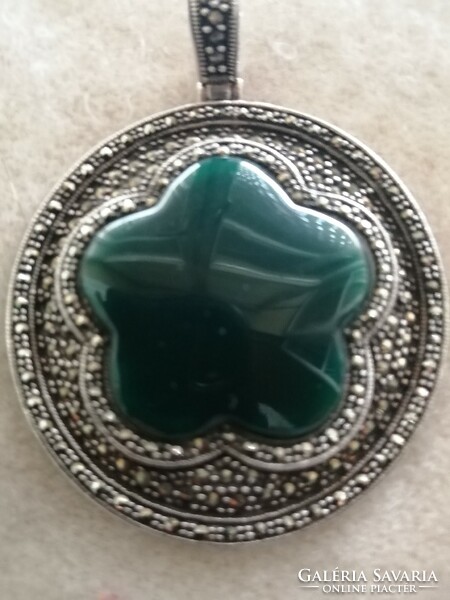 Markazite and aventurine stone pendant!