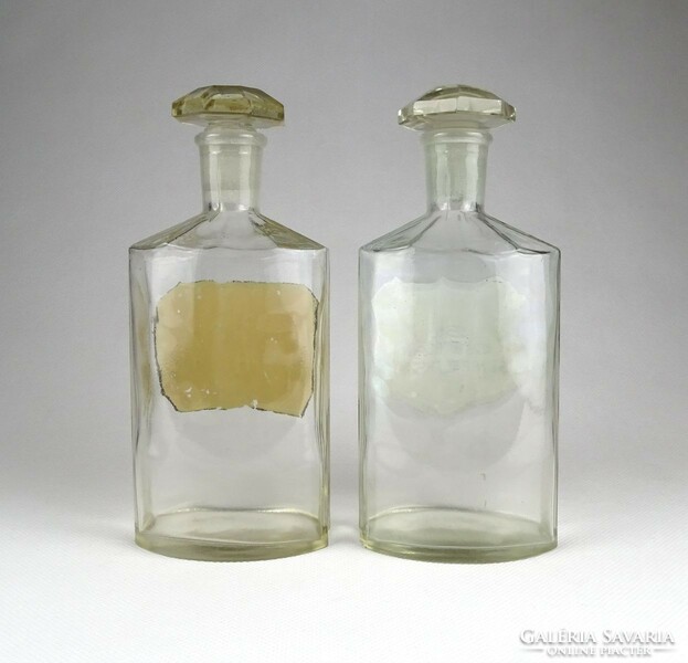 1I613 pair of old pharmacy apothecary bottles 17.5 Cm