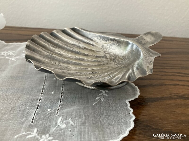 Antique silver-plated Hermann shell tray