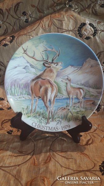 Deer Christmas decorative plate, wall plate (m2930)