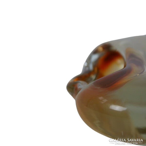 Handcrafted Czech glass drop-shaped ashtray