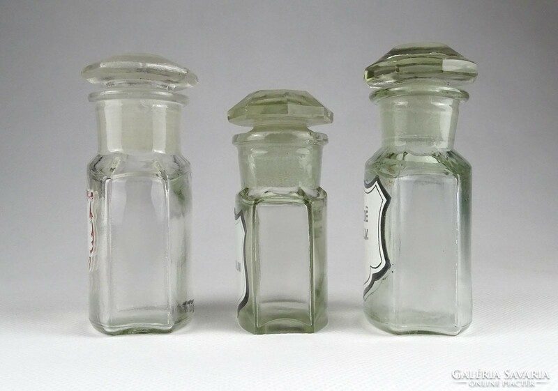 1I712 old pharmacy apothecary bottle 3 pieces