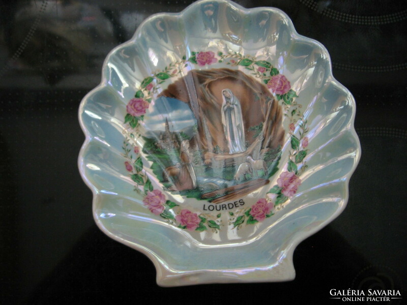 Virgin Mary of Lourdes in a luster shell
