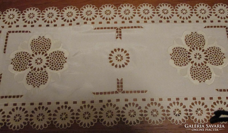 Beautiful machine embroidered runner, tablecloth, needlework