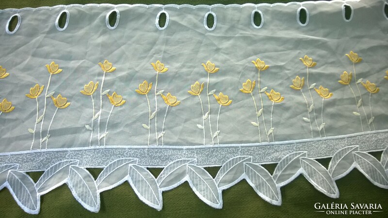 Stained glass, decor curtain with tulips and cheap 74x30 cm
