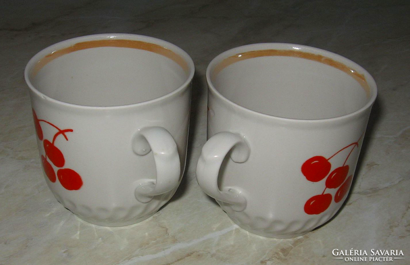 Pair of retro cherry mugs