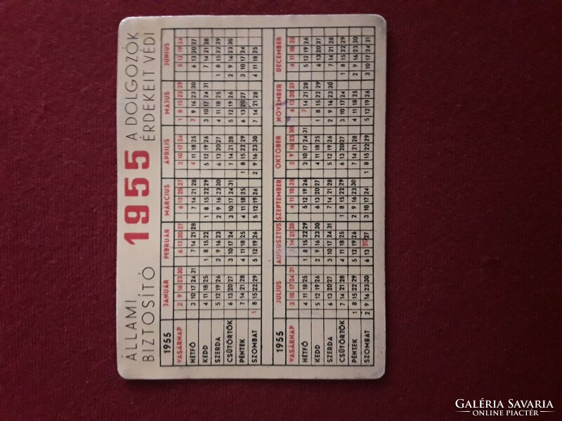 Rare old 1955 card calendar made of metal for collectors!