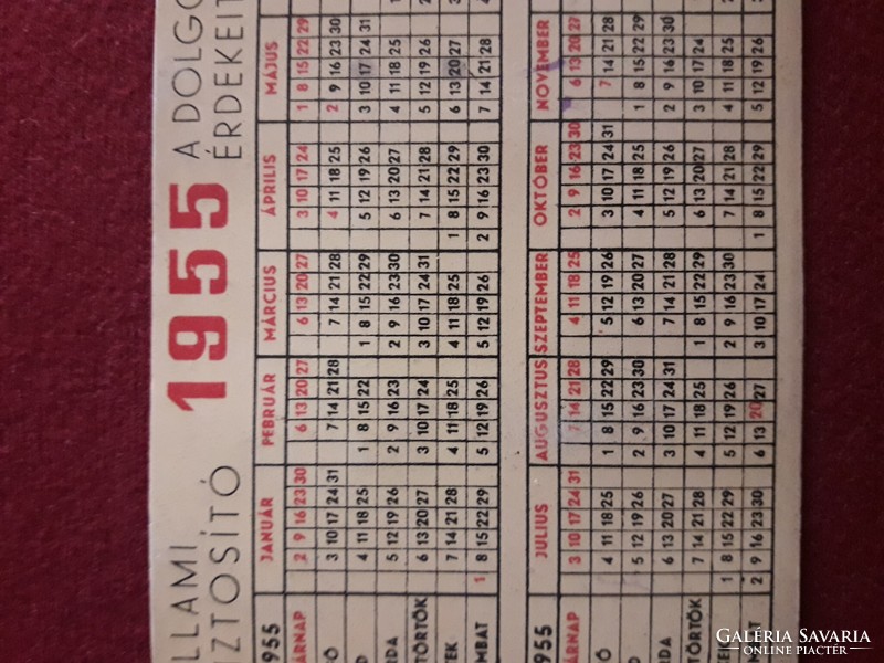 Rare old 1955 card calendar made of metal for collectors!