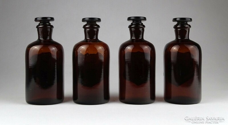 1I716 Régi barna gyógyszertári patika üveg 4 darab