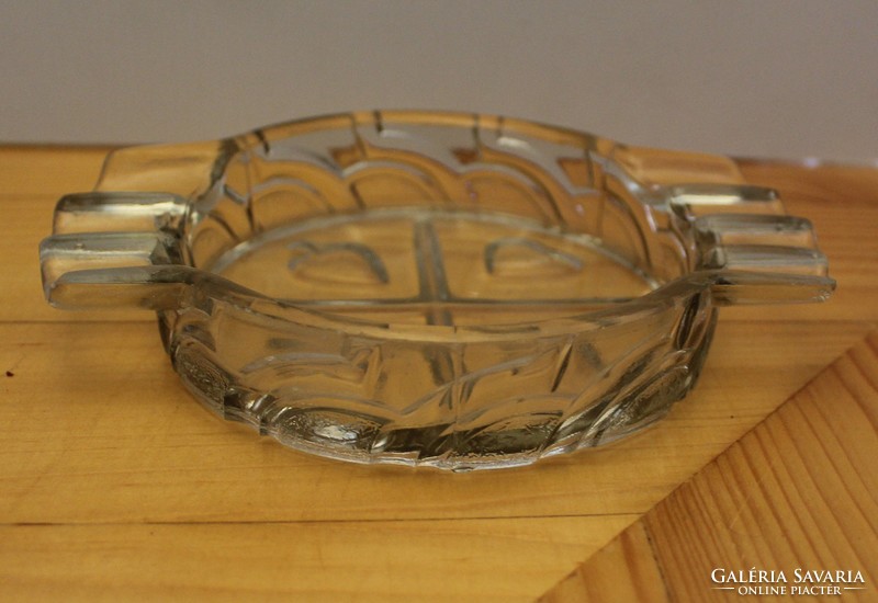 French card pattern in glass ashtray with ashtray shrink
