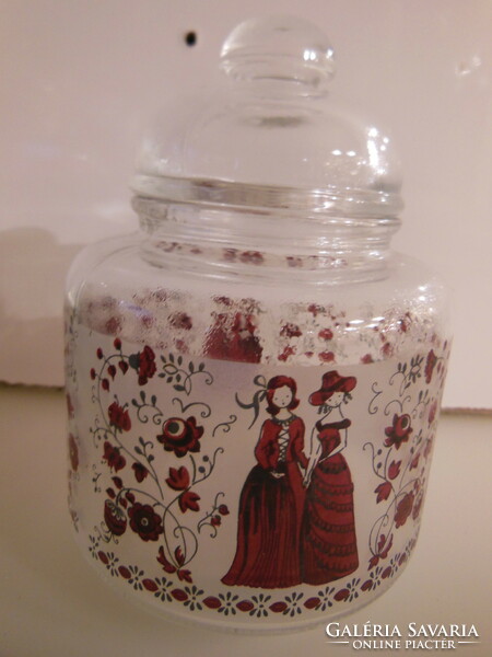 Glass - 2 pieces! - Storage jar - 14 x 10 cm - 11 x 9 cm - retro - Austrian - flawless