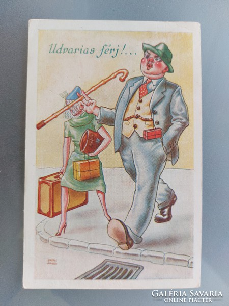 Old postcard 1943 cartoon postcard