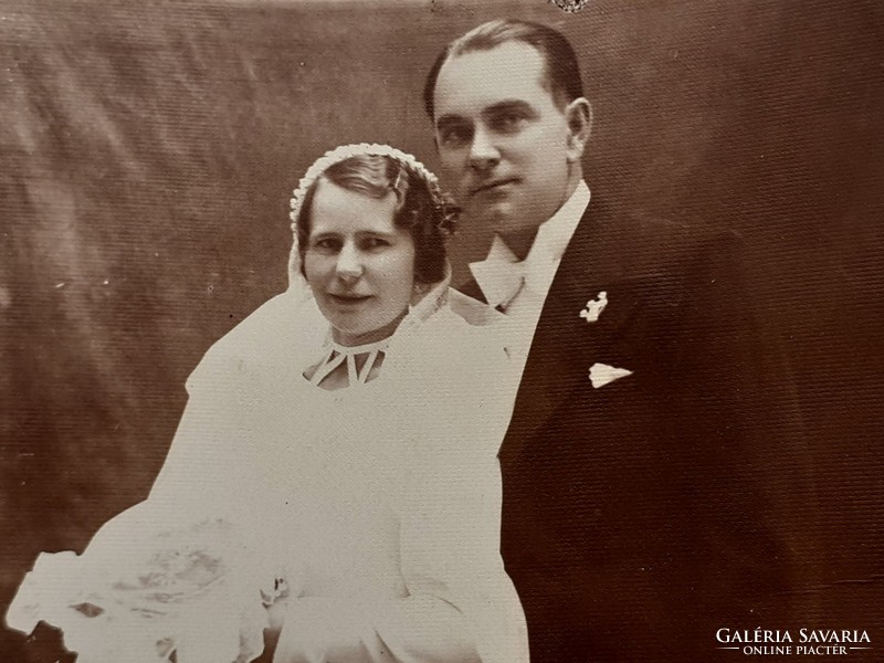 Old wedding photo 1936 bride groom photo