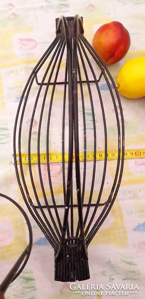 Retro metal fruit basket and candle holder in wrought iron