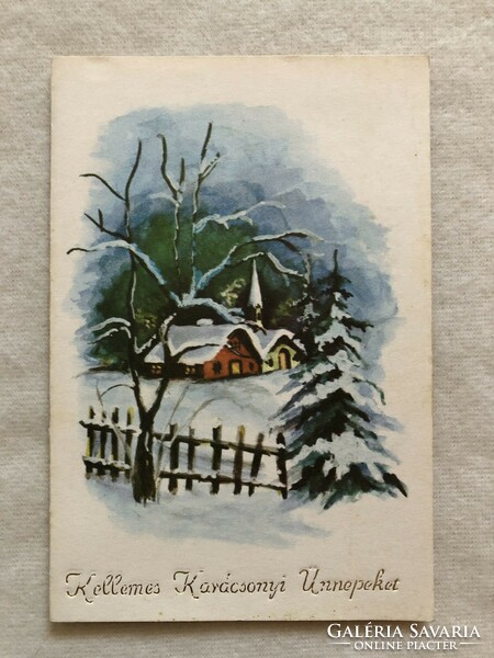 Old graphic Christmas postcard