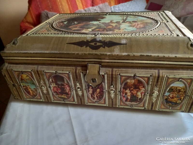 Antique regi 42x30cm wooden box for lighters, accessories, can be closed