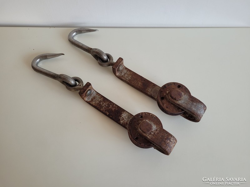 Old large industrial iron screw hook