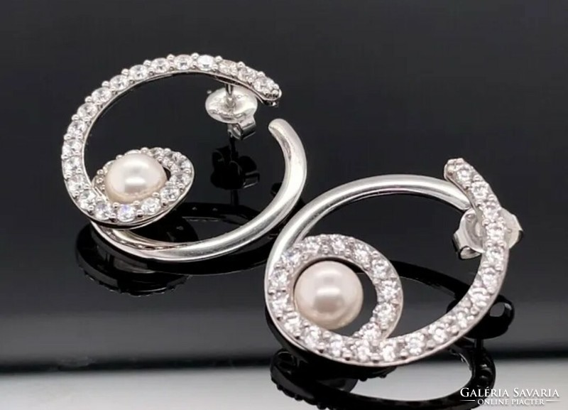 Wonderful pearl 925 silver earrings - new