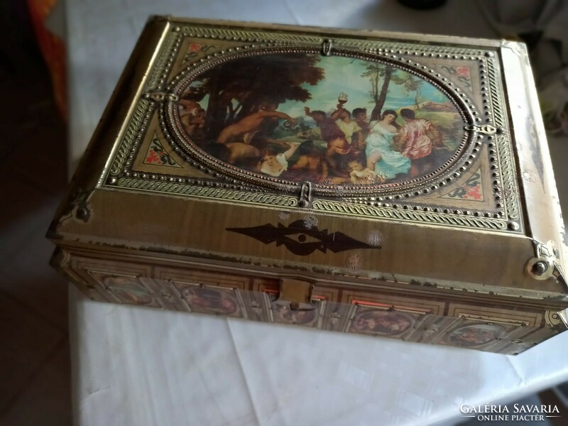 Antique regi 42x30cm wooden box for lighters, accessories, can be closed