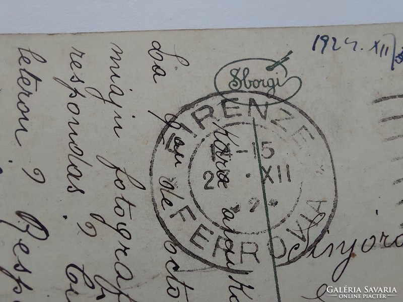 Régi képeslap 1924 E. Sborgi levelezőlap Szent Család Angyalokkal