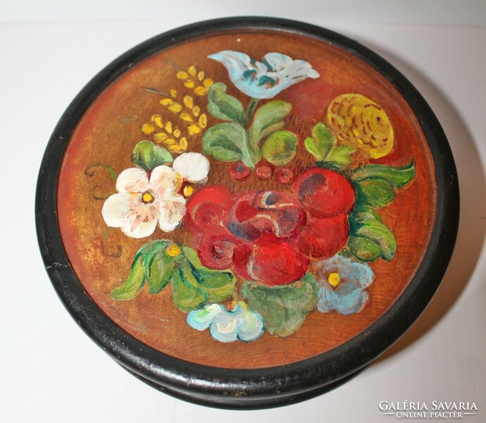 Painted small wooden box