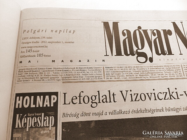 2012 September 1 / Hungarian nation / for birthday!? Original newspaper! No.: 22784