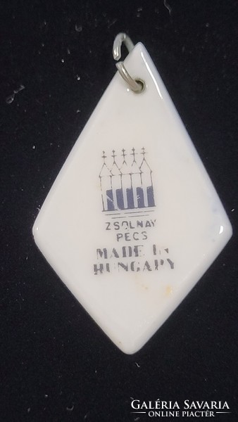 Zsolnay hand-painted porcelain pendant, jewelry